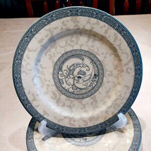 Cameo Durable China 8.25" Dinner Lunch Plates Blue White Dragon Set of 4